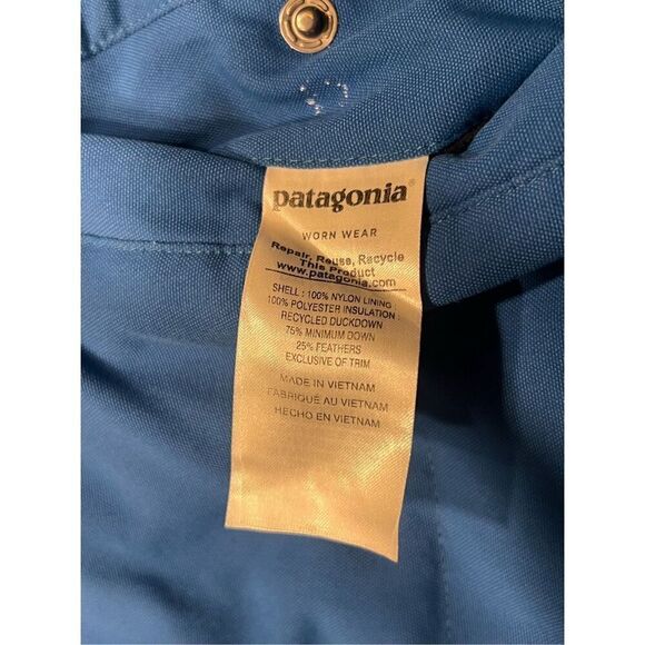 Patagonia reversible duck down feathers blue orange vest med camping - Picture 7 of 10